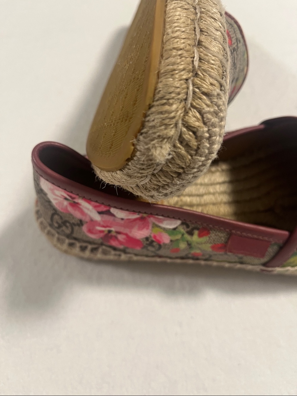 🌸Gucci Blooms Espadrilles Flat GG Supreme Floral Print - Picture 10 of 12